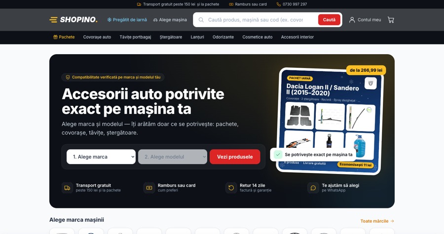 Magazin online Shopino — shopino.ro, accesorii auto