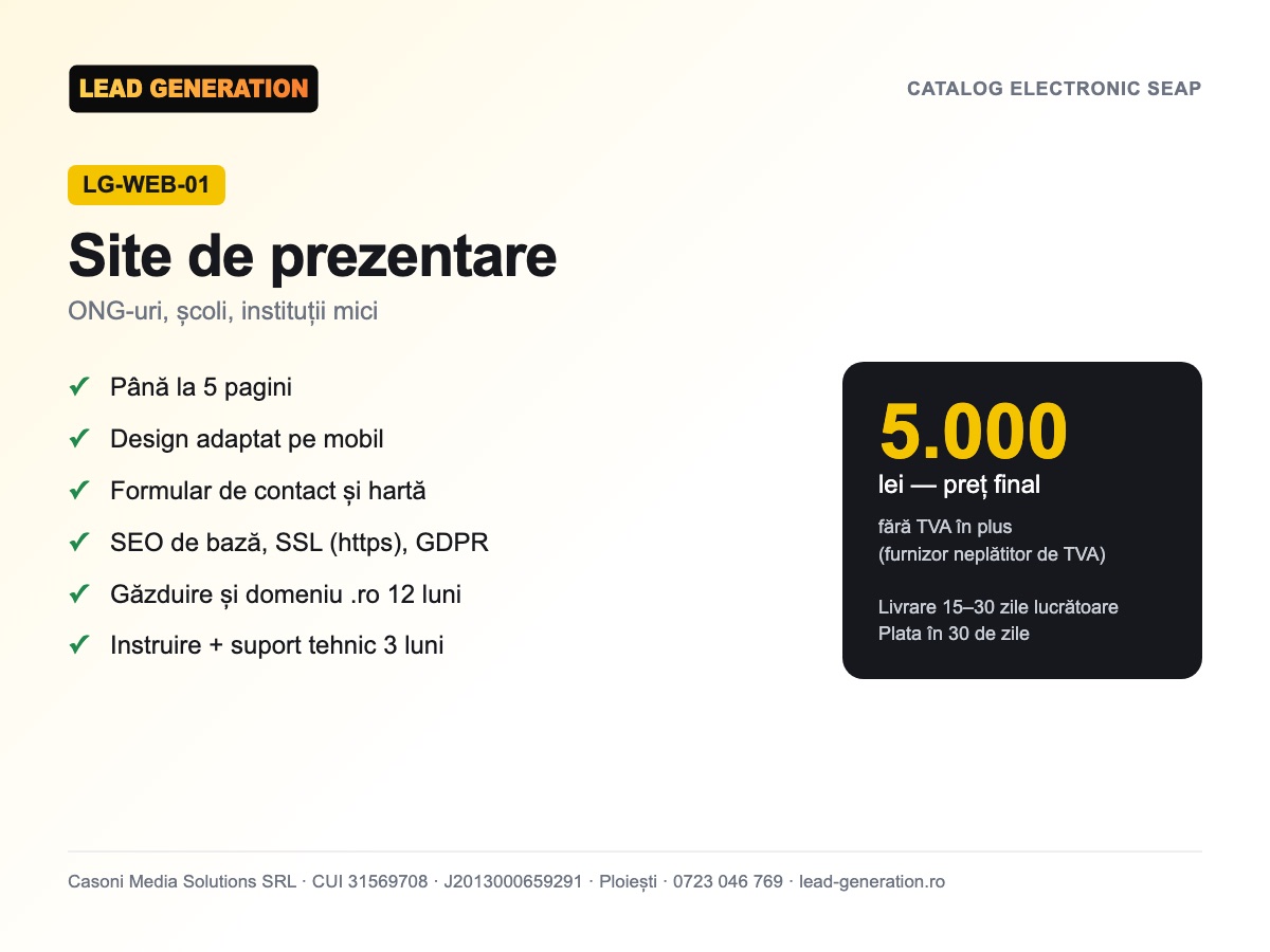 Site de prezentare — 5.000 lei