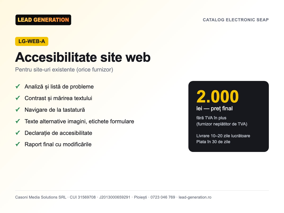 Accesibilitate site — 2.000 lei
