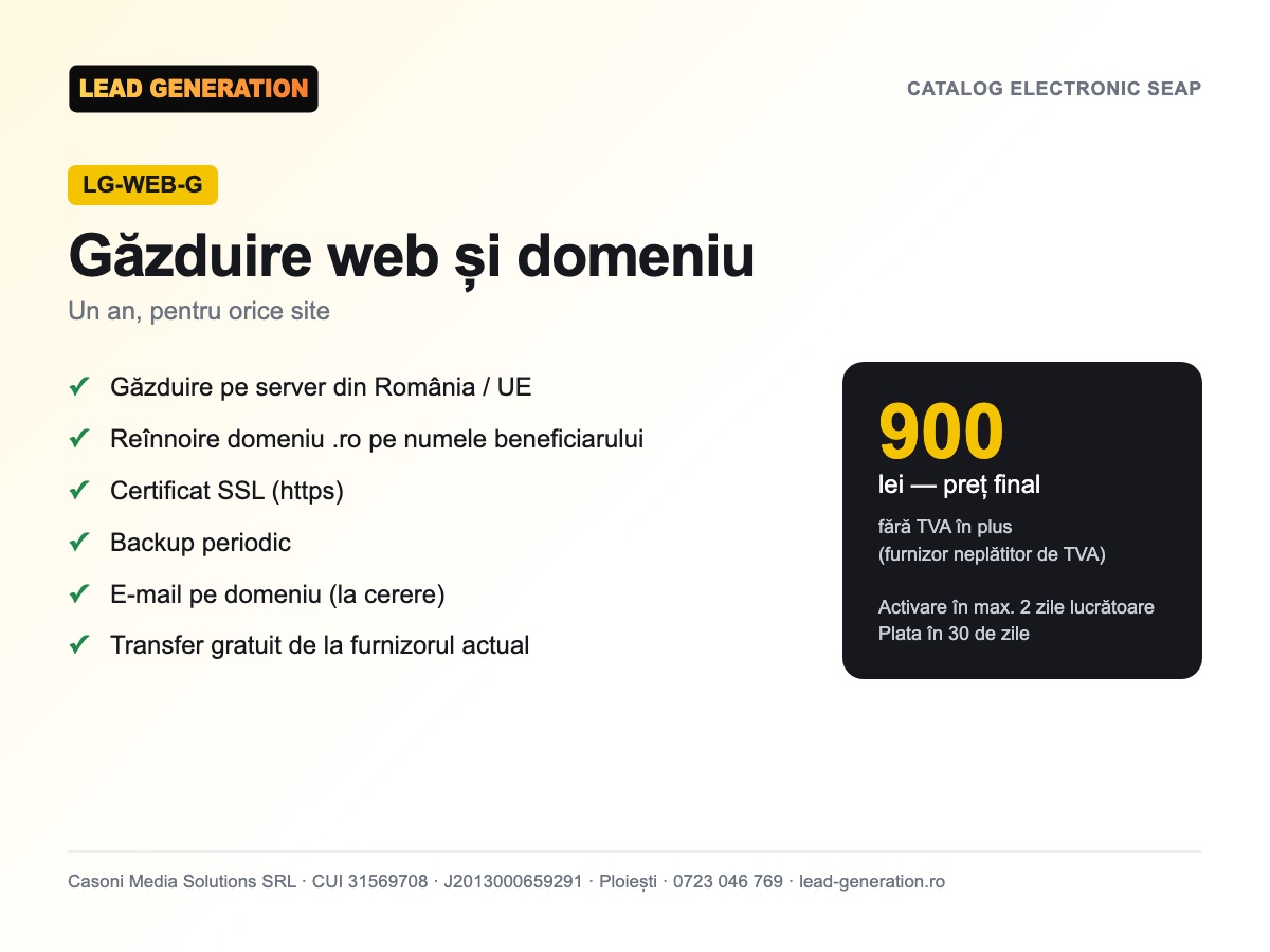 Găzduire și domeniu — 900 lei